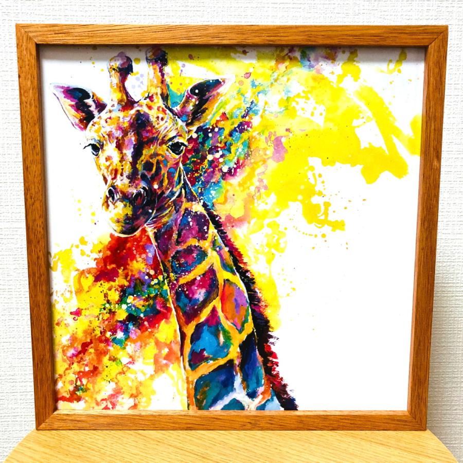 作品 : 本心の日差し 絵 絵画 麒麟 キリン きりん 縁起絵 アート 30cm