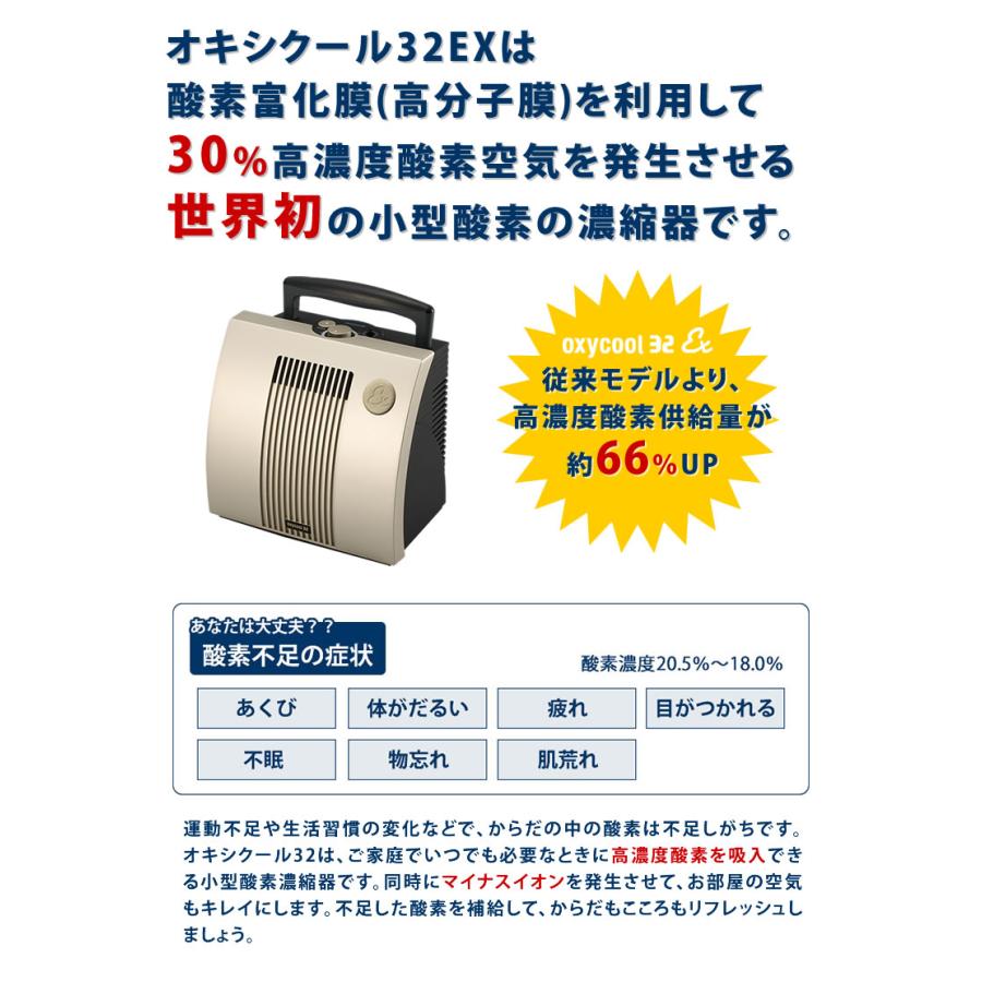 オキシクール32 EX フルセット（小型酸素濃縮機）安心安全 日本製 酸素
