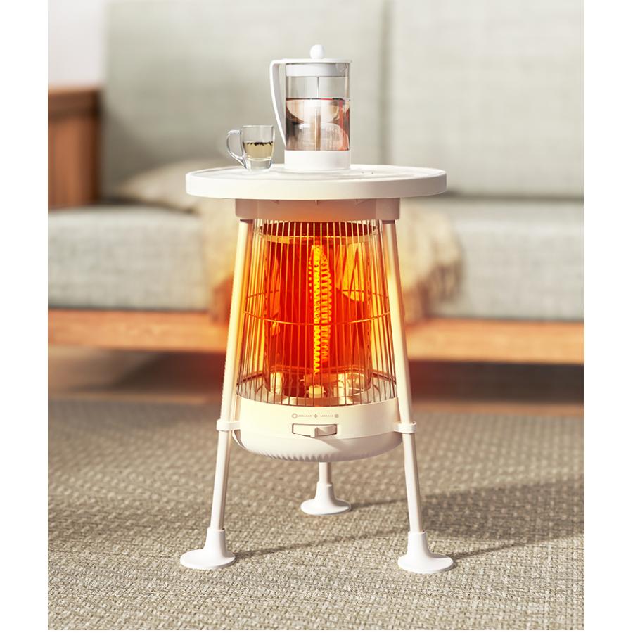 NIPLIFE 電気ストーブ 円形テーブル型 ベージュ NIPLIFE 電気ストーブ