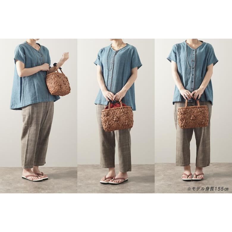 かごバッグ 山葡萄かごバッグ(W28xD13xH20cm tsunagu-025手紡ぎ草木染