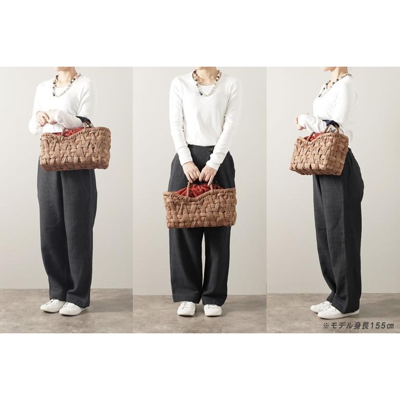 貴重な国産材 山葡萄かごバッグW35×D10×H20cm tsunagu-052 手紡ぎ
