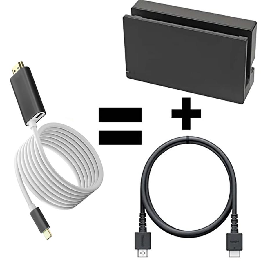 Switch ドック HDMI 変換 ケーブル Type-C USB-C 不要 ドックなし 充電