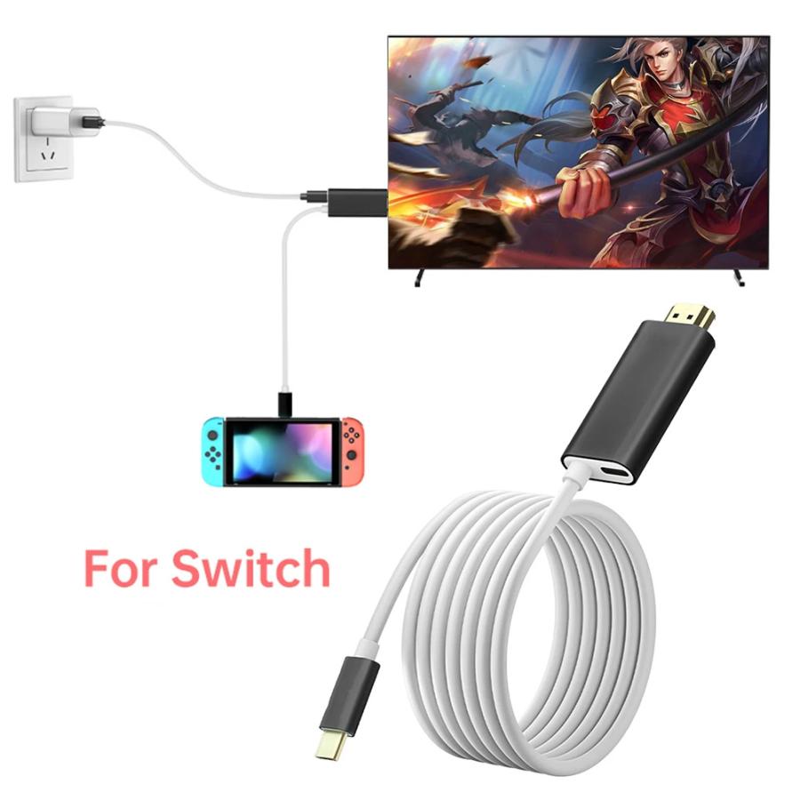 Switch ドック HDMI 変換 ケーブル Type-C USB-C 不要 ドックなし 充電