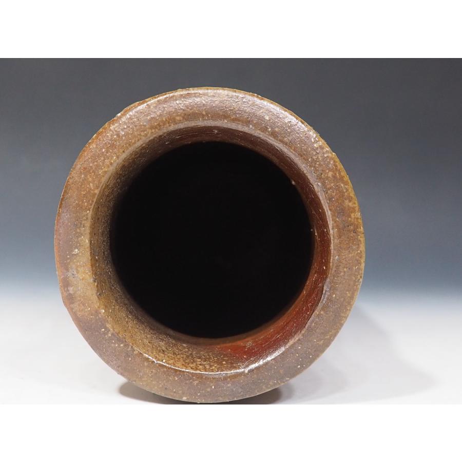 真作】 藤原啓 ○ 人間国宝 ≪ 備前花入 ≫ 共箱 花瓶 花器 備前焼