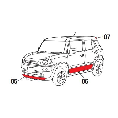 クロスビー ドアスプラッシュガードパネルデセット(ZWPバーニング