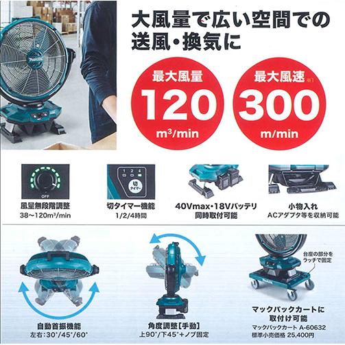 マキタ（makita） CF003GZ 充電式産業扇(本体のみ) ファン 扇風機 外