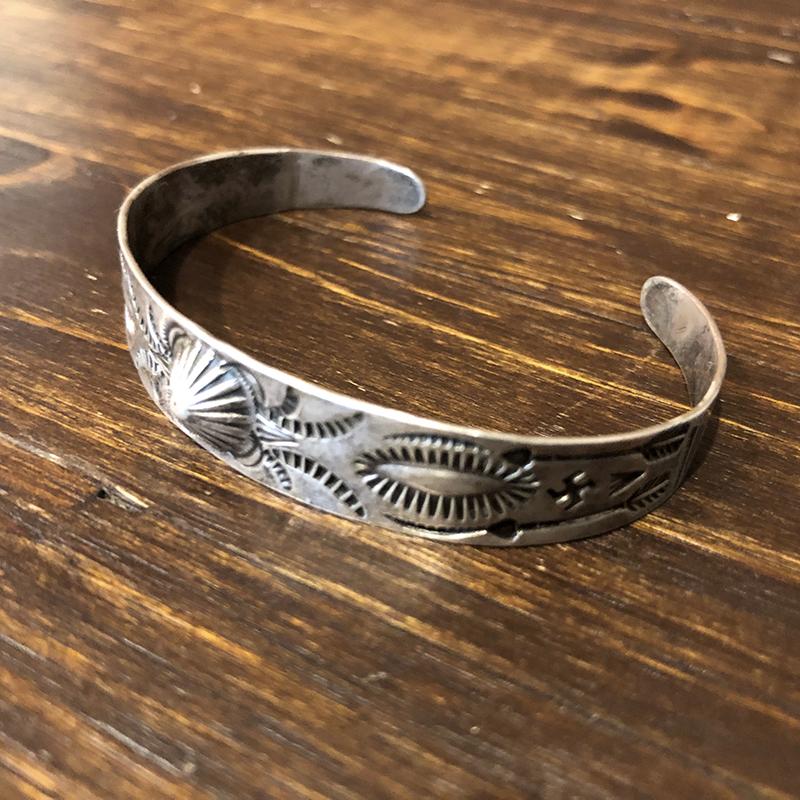 Antique Native American Navajo Fred Harvey Silver bracelet Bangle