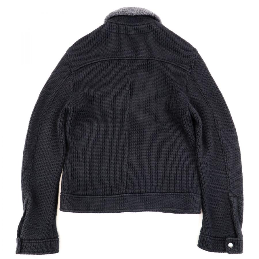 ドルチェ＆ガッバーナ ボア襟ニットジャケット メンズ 黒 44 未使用