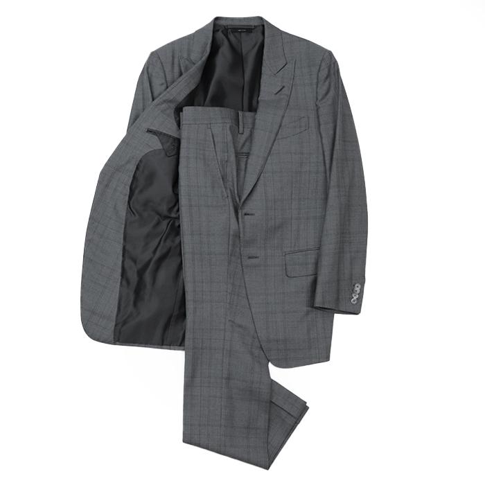 美品】トムフォード スーツ グレンチェック ピークドラペル 背抜き 2B