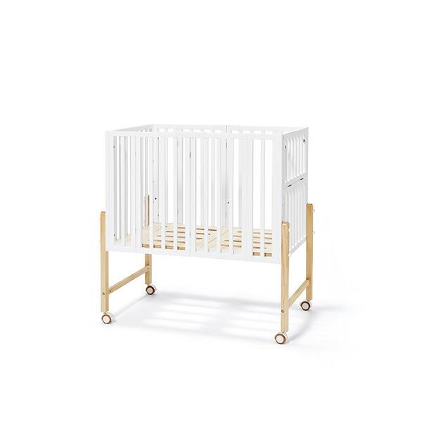 大和屋 パタンII折りたたみミニベビーベッド ホワイト【ラッピング不可