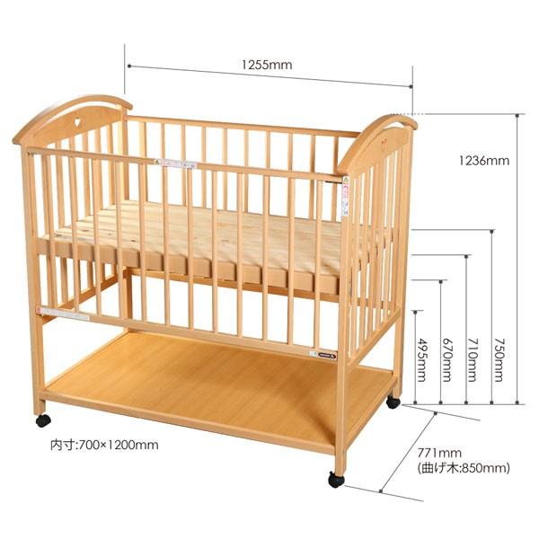 サワベビー 日本製ハイタイプベッド V型オットー ナチュラル 澤田工業