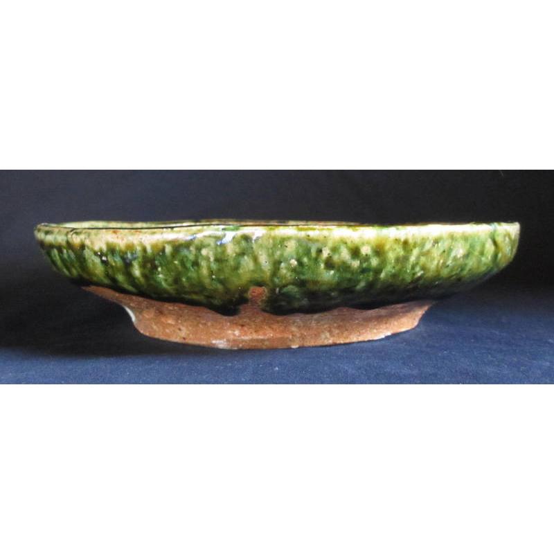 鉢 総織部 花文八寸鉢(箱入り) 陶芸作家・佐藤和次作 S-579 : 織部の器