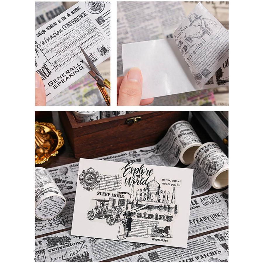 マスキングテープ 幅広55mm ワイドタイプ 白黒 モノトーン 海外