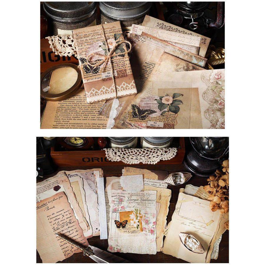 レトロ ペーパーセット 24枚入+1枚 ヴィンテージ コラージュ 素材