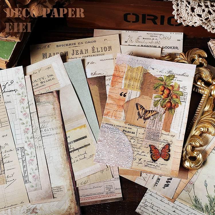 レトロ ペーパーセット 24枚入+1枚 ヴィンテージ コラージュ 素材