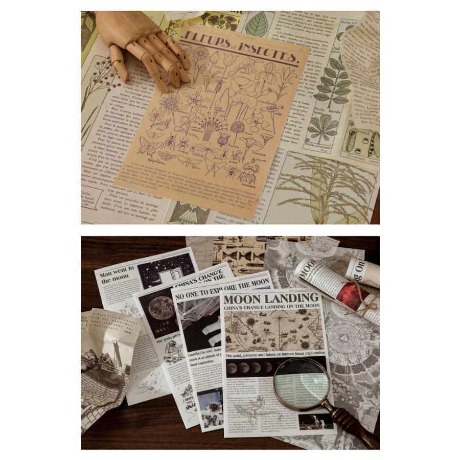 即納 デザインペーパー ヴィンテージペーパー 大きめ 素材紙 レトロ