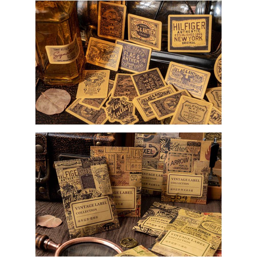 レトロ フレークシール 45枚 コラージュシール アメリカン