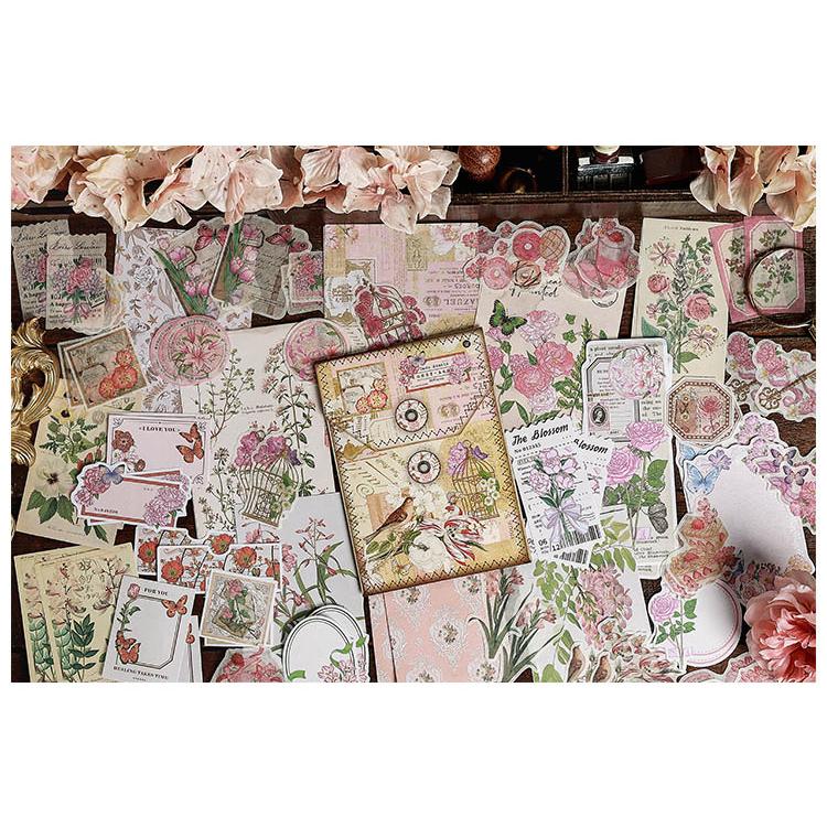 80枚 異素材 コラージュ素材セット 2種類素材 詰め合わせセット 大容量