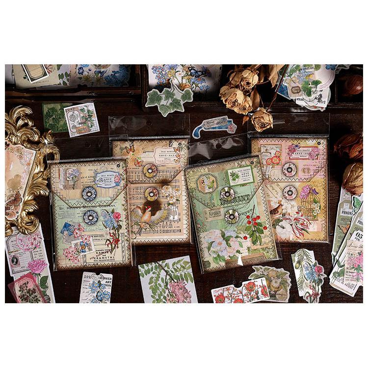 80枚 異素材 コラージュ素材セット 2種類素材 詰め合わせセット 大容量