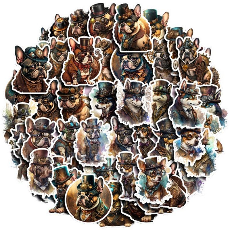 即納 スチームパンク キャラクター ステッカー コラージュ シール 人物