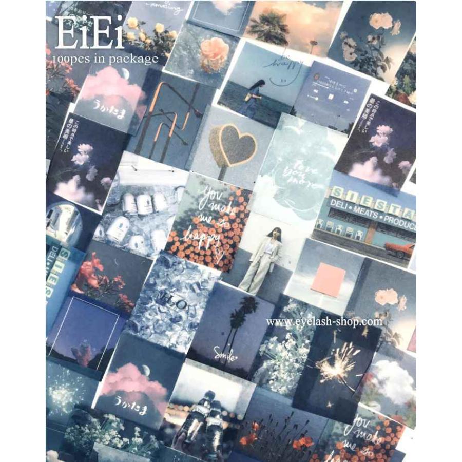 100枚 海外シール マスキングテープ素材◇色別6種◇和紙 半透明