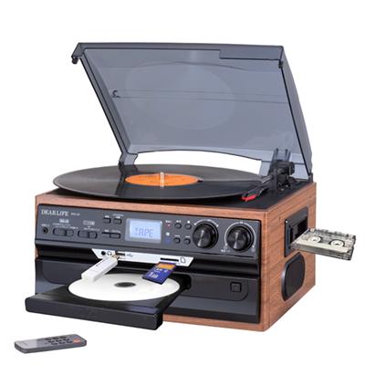 レコード CD ラジオ カセットテープ搭載 多機能プレーヤー SDカード