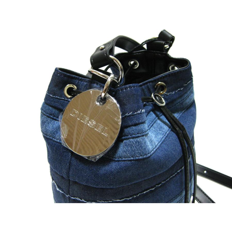 DIESEL（ディーゼル） デニム リメイク風 バケツ型 巾着バッグ X07936