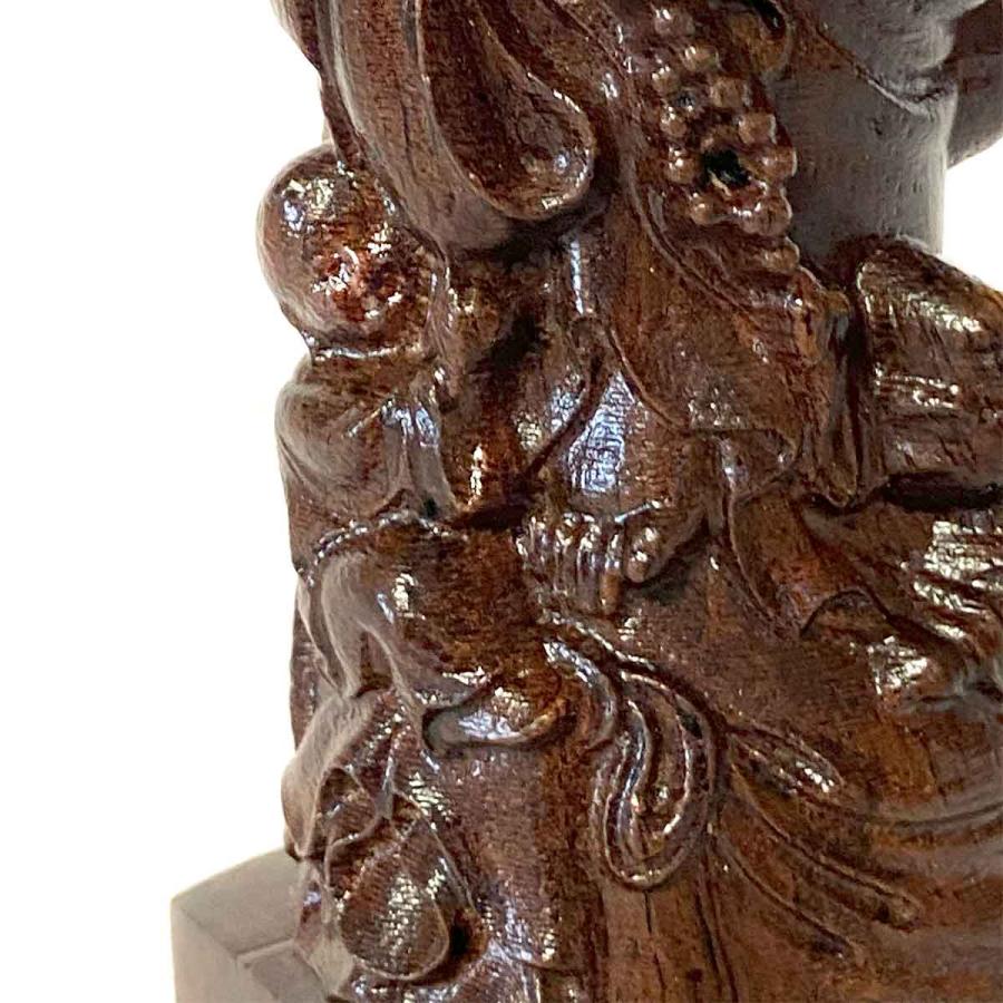 本日 クーポン+PayPay高還元】布袋尊 布袋様 金運 財運 沈香木 立像