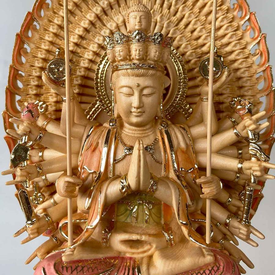 本日 クーポン+PayPay高還元】千手観音 金 彩色 十一面観音 子年