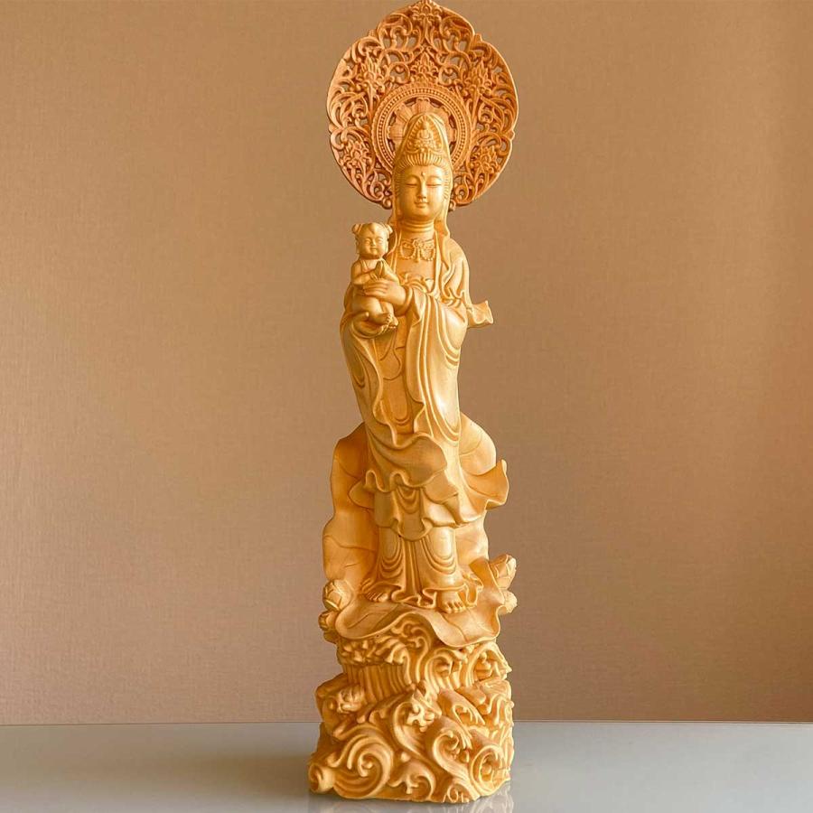 慈母観音 高さ36cm 仏像 家内安全 子授け 無病息災 安産祈願 ご利益