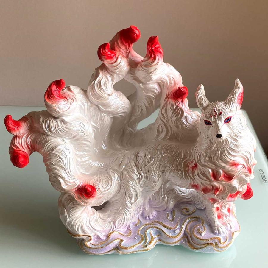 九尾の狐 大Size 置き物 インテリア 屋内 屋外 狐 九尾 プレゼント