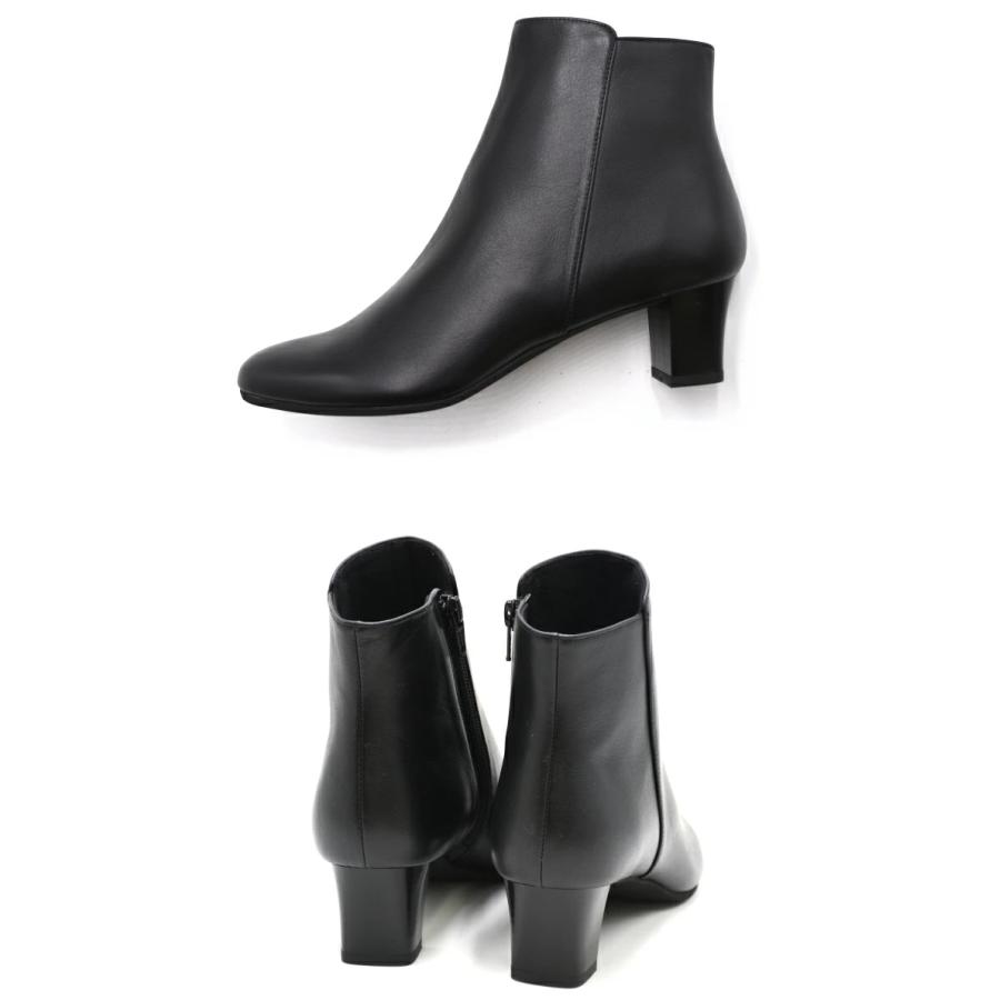 日本製 ショートブーツ R-5893 浅草製 本革 レディース 靴 サイド