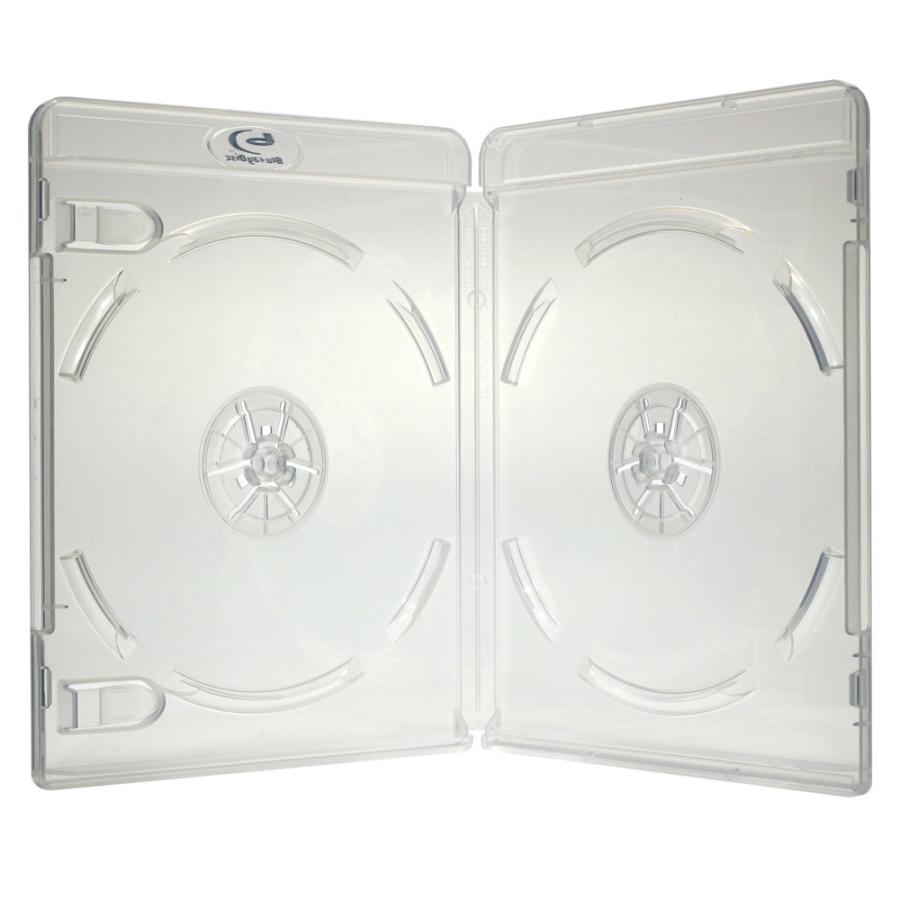 ブルーレイケース 見開き 2枚収納 クリア 1個 G 13mm厚に2枚収納 ロゴ