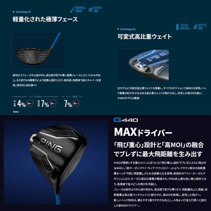 PING（ピン） 【在庫品即納】ピン G440 ドライバー MAX DRIVER 9度