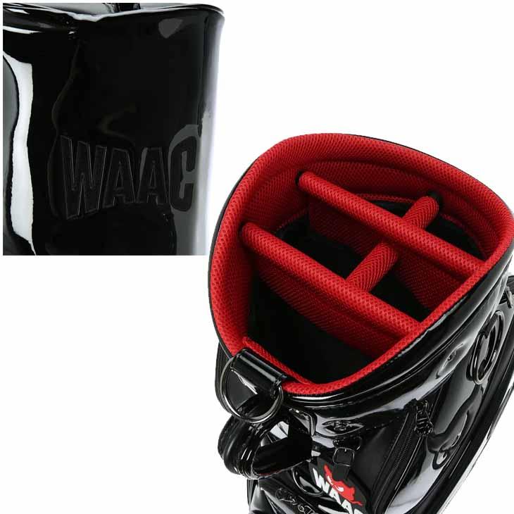 ガム】【新品】WAAC ワック エナメル キャディバッグ ブラック WAAC