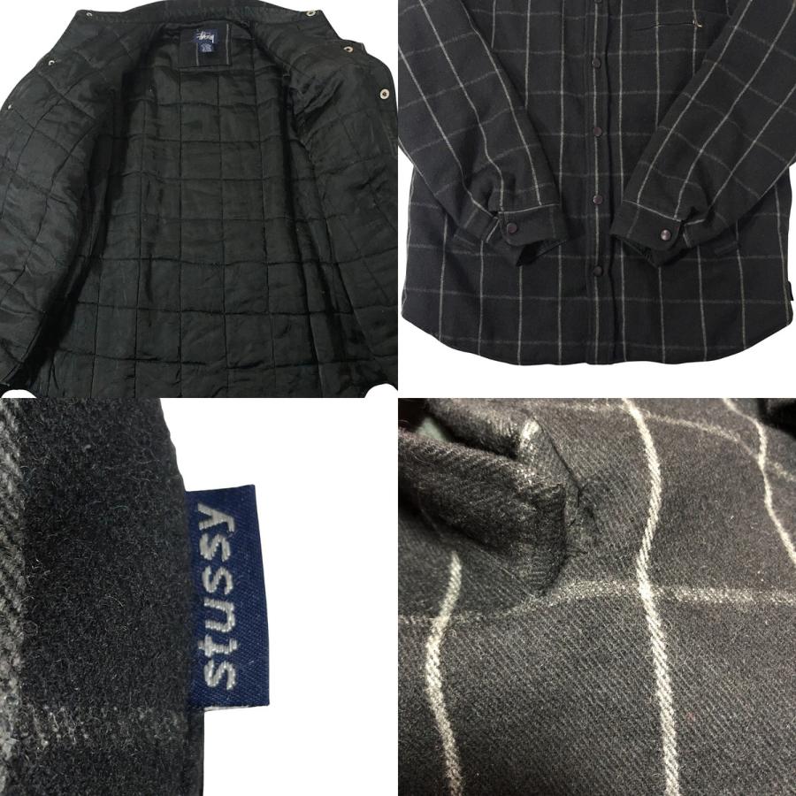 STUSSY（ステューシー） チェック柄ウールジャケット 90'S 紺タグ M