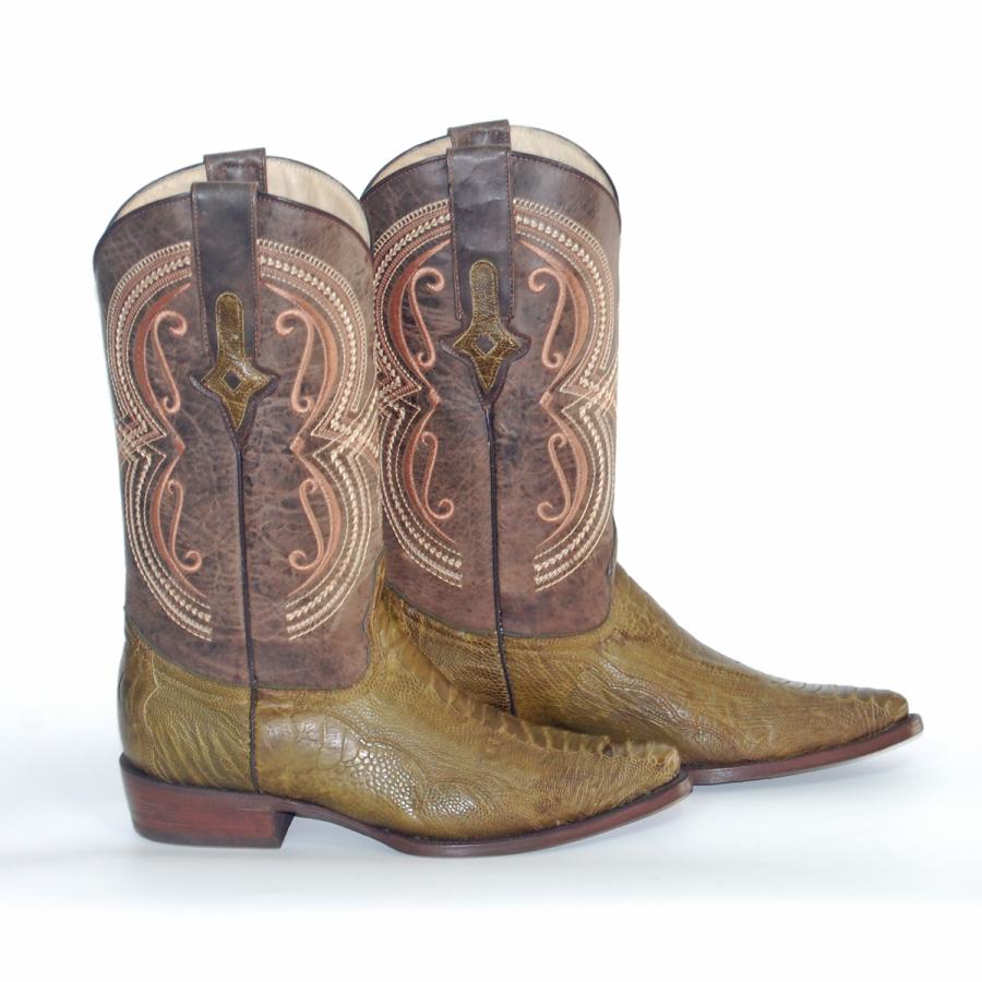 ウエスタンブーツ メンズ 25.0 オーストリッチレッグ 本革 : オオゼキ