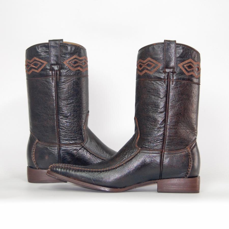 ウエスタンブーツ メンズ 24.5 本革 スクエアトゥ : オオゼキ靴店