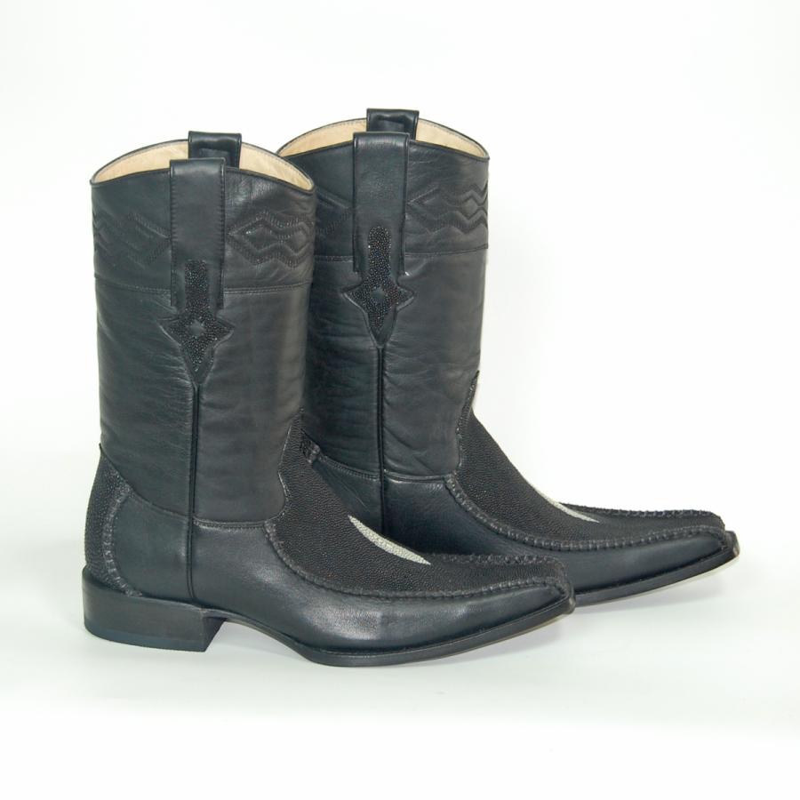 ウエスタンブーツ メンズ 26.5 スティングレイ スクエアトゥ 本革