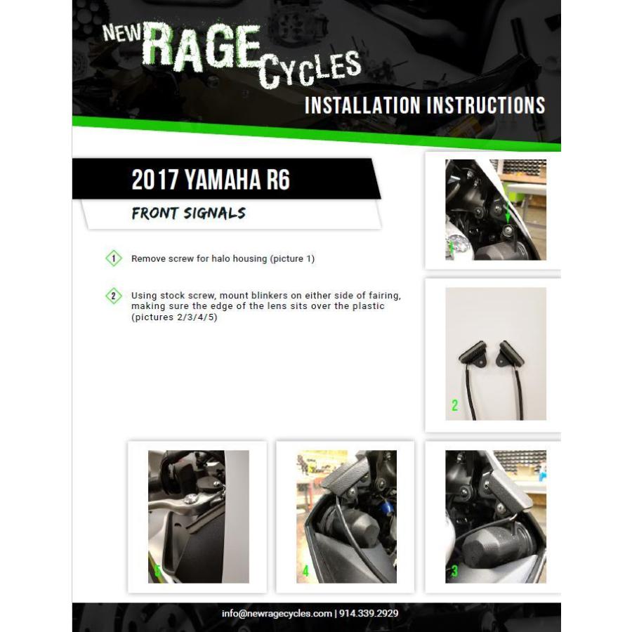 NewRageCycles LEDフロントウィンカー YZF-R6 17- : モトパーツ バイク