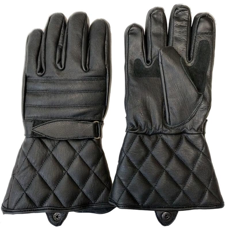 送料無料】タッチパネル対応 山羊革 透湿防水ガントレット ブラック