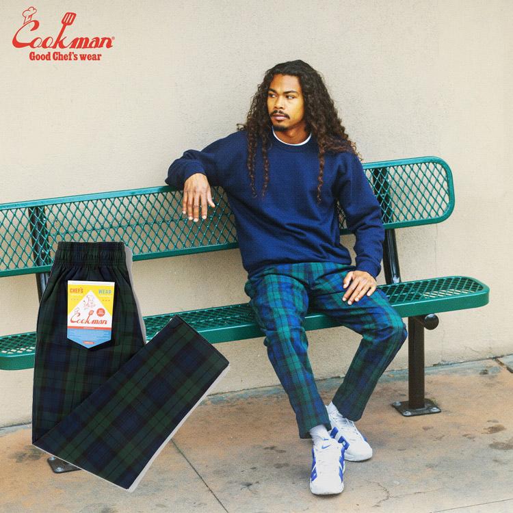 COOKMAN（クックマン） Woven Black Watch Check シェフパンツ
