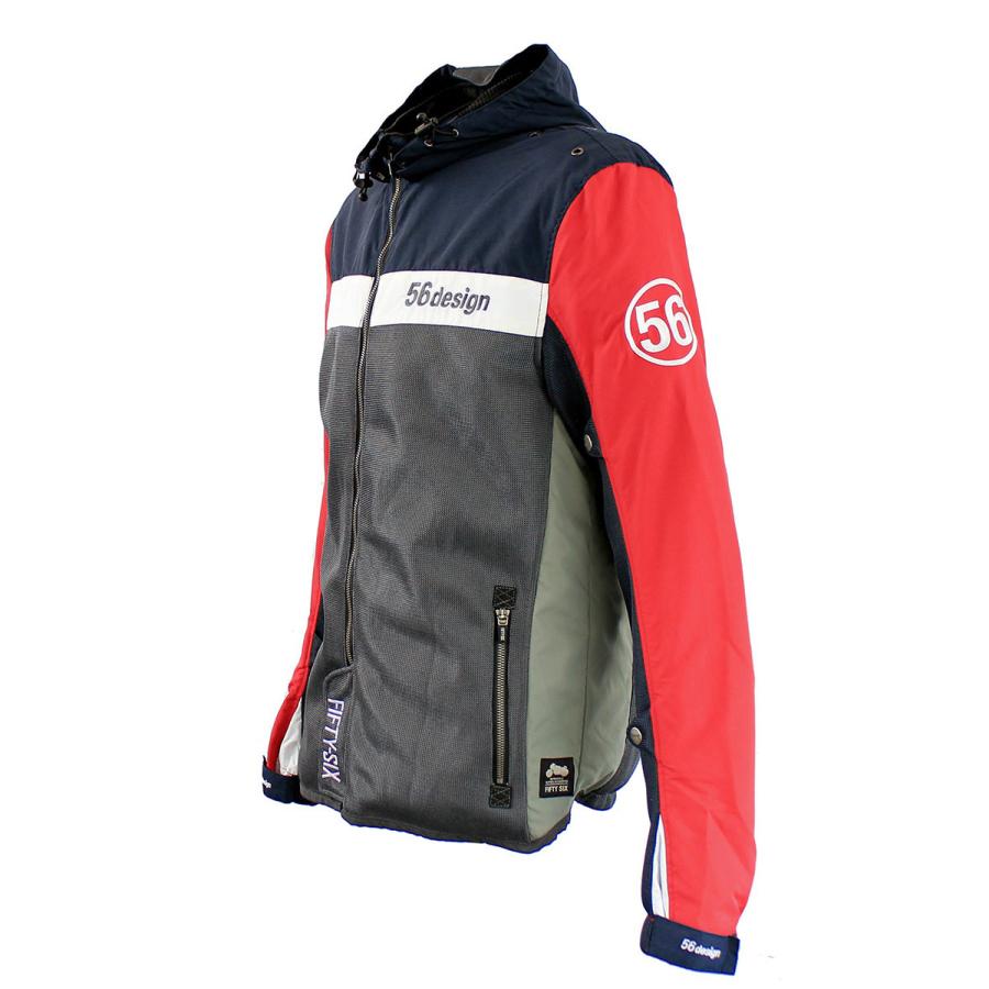 56デザイン ジャケット ハーフ メッシュ パーカー エヴォ 24 バイク