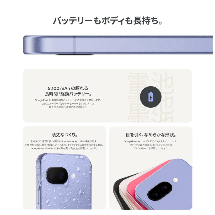 Pixel 9a 128GB 本体 SIMフリー 【新品 未開封】G3Y12 Peony ピオニー