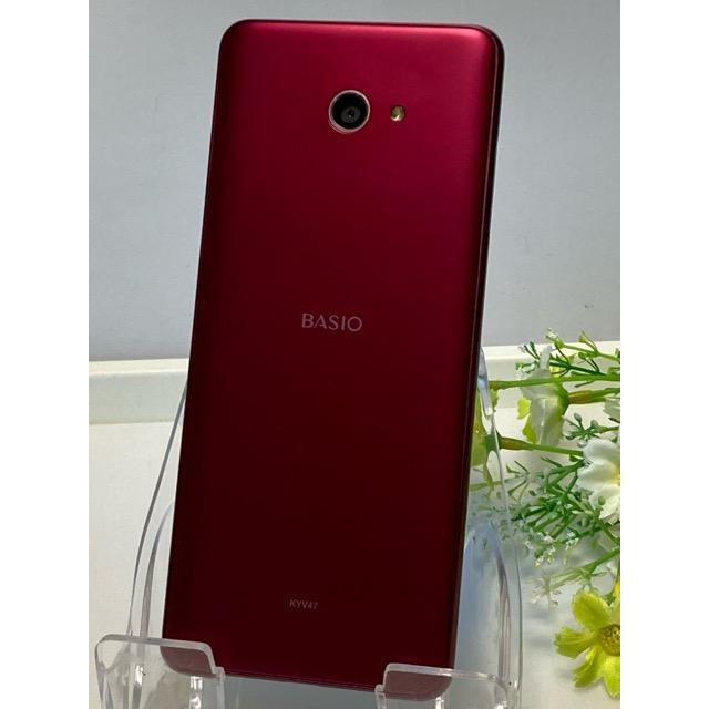 BASIO 美品 はじめてスマホ 「BASIO4」 [ワインレッド] 年輩の方には