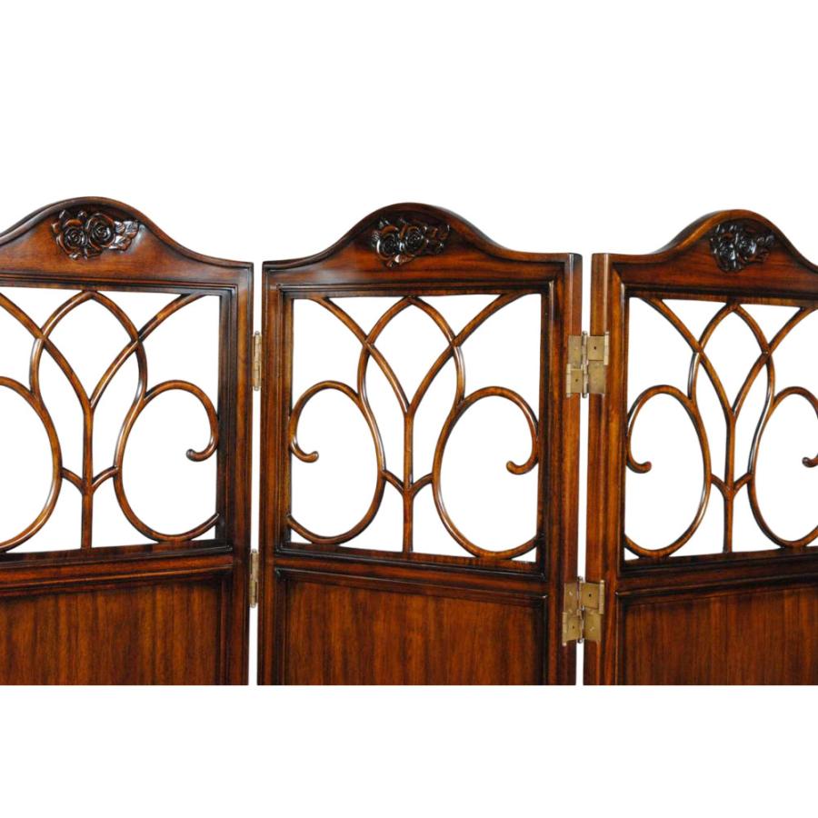 間仕切り パーティション 英国アンティークリプロダクト マホガニー