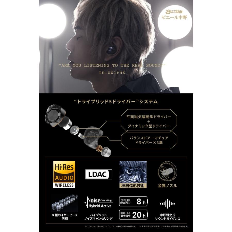 AVIOT AVIOT TE-ZX1-PNK ノイズキャンセリング ワイヤレスイヤホン