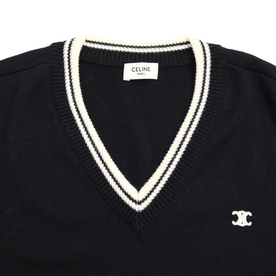 CELINE（セリーヌ） トリオンフ Vネックウールニットベスト 2ADCK823Y