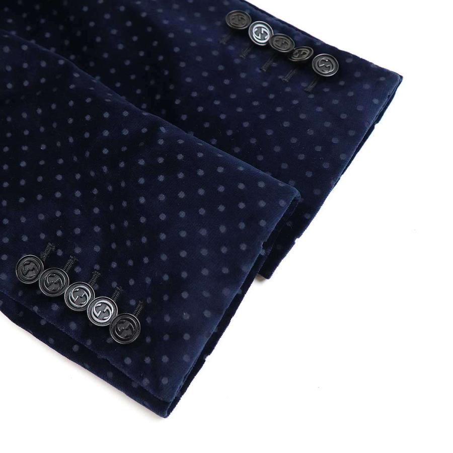 GUCCI（グッチ） ベルベットドット 2Bセットアップスーツ ネイビー 48