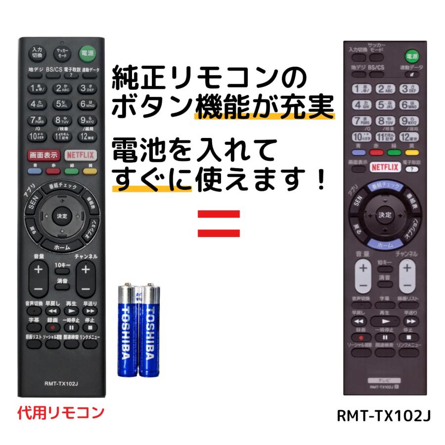 REMOSTA（リモスタ） 互換品 ソニー テレビ リモコン ブラビア RMT